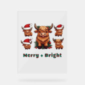 ふわふわのベビーハイランド牛ドリンクコーヒーオーバーサイズT- アクリルサイン (正面)