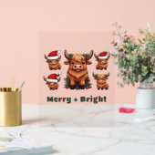 ふわふわのベビーハイランド牛ドリンクコーヒーオーバーサイズT- アクリルサイン (ウェディング)