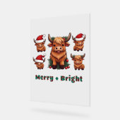 ふわふわのベビーハイランド牛ドリンクコーヒーオーバーサイズT- アクリルサイン (傾斜)