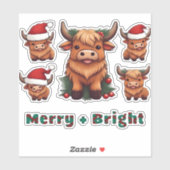 ふわふわのベビーハイランド牛ドリンクコーヒーオーバーサイズT- シール (シート)