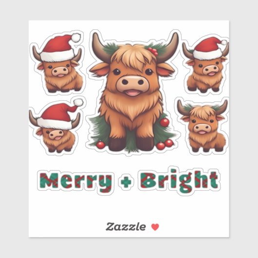 ふわふわのベビーハイランド牛ドリンクコーヒーオーバーサイズT- シール (シート)