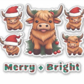 ふわふわのベビーハイランド牛ドリンクコーヒーオーバーサイズT- シール (正面)