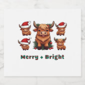 ふわふわのベビーハイランド牛ドリンクコーヒーオーバーサイズT- スパークリングワインラベル (シングルラベル)