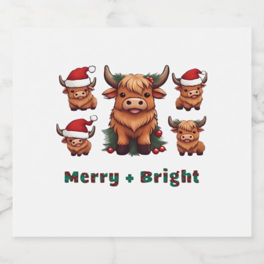 ふわふわのベビーハイランド牛ドリンクコーヒーオーバーサイズT- スパークリングワインラベル (シングルラベル)