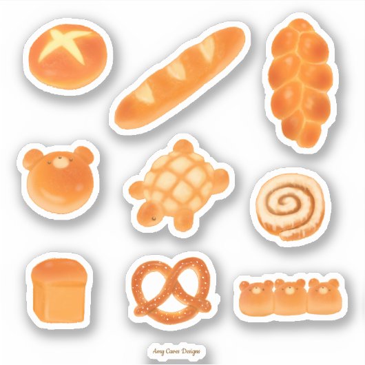 ふわふわのベーカリーパン品種タートルバンズ、クマ シール (正面)