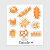 ふわふわのベーカリーパン品種タートルバンズ、クマ シール (シート)