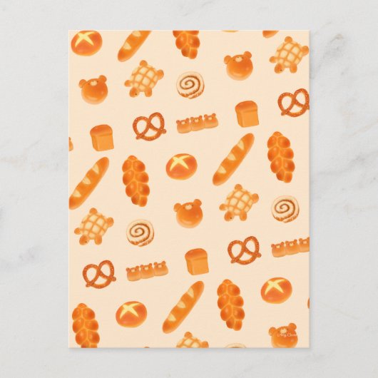 ふわふわのベーカリーパン品種日本のスタイルスナック ポストカード (正面)