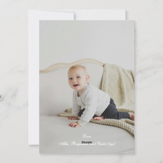 ふわふわのホリーデイ グリーンとレッドの水彩写真 シーズンカード (裏面)