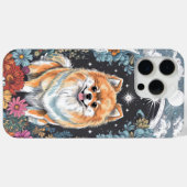 ふわふわのポメラニア犬に囲まれたカラフルフローラ Case-Mate iPhoneケース (裏面 (横))