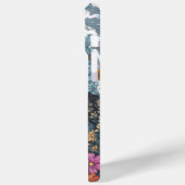 ふわふわのポメラニア犬に囲まれたカラフルフローラ Case-Mate iPhoneケース (裏面 / 左)