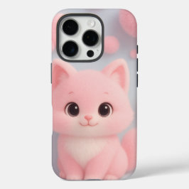 ふわふわのポンポンで愛らしいピンクの子猫 iPhone 16 PROケース