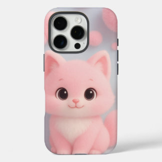 ふわふわのポンポンで愛らしいピンクの子猫 iPhone 16 PROケース