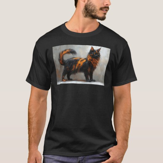 ふわふわのメインクーン Tシャツ (正面)
