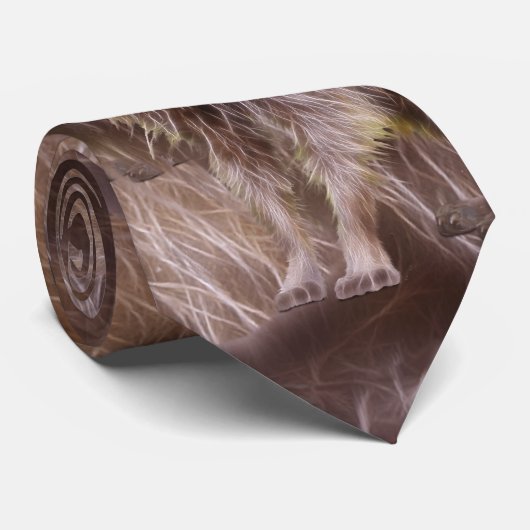 ふわふわのラクーンワイルドライフアートネックウェア ネクタイ (ロール)