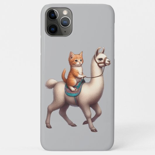 ふわふわのラマとネコとラマに乗った可愛らしい子猫 Case-Mate iPhoneケース (裏面)