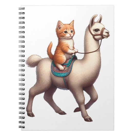 ふわふわのラマに乗ったかわいい子猫, 猫とラマ ノートブック (正面)