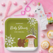 ふわふわのリスのギフト冬の赤ちゃんシャワー ペーパープレート (パーティー)