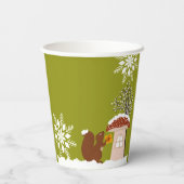 ふわふわのリスのギフト冬の赤ちゃんシャワー 紙コップ (裏面)