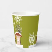 ふわふわのリスのギフト冬の赤ちゃんシャワー 紙コップ (左)