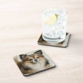 ふわふわのロングヘアチワホアパピードッグ コースター (右側)