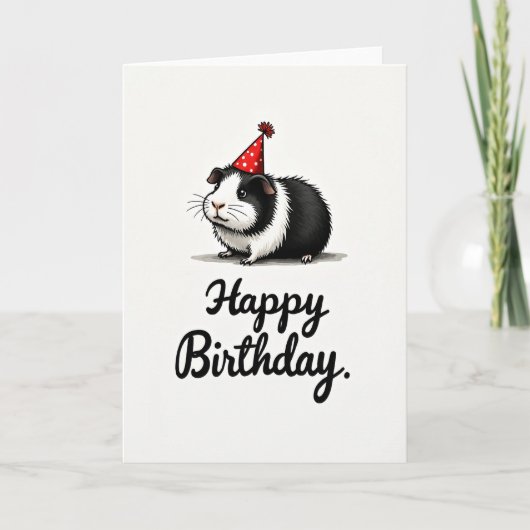 ふわふわの動物の誕生日カード カード (正面)