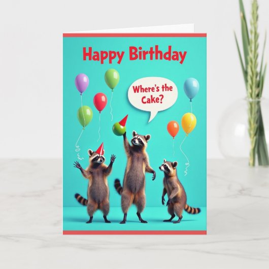 ふわふわの動物の誕生日カード カード (正面)