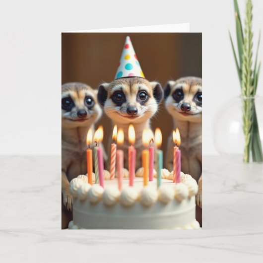 ふわふわの友達の誕生日カード カード (正面)