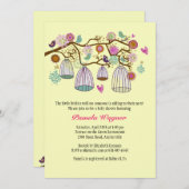 ふわふわの友達（黄色）招待状 招待状 (正面/裏面)