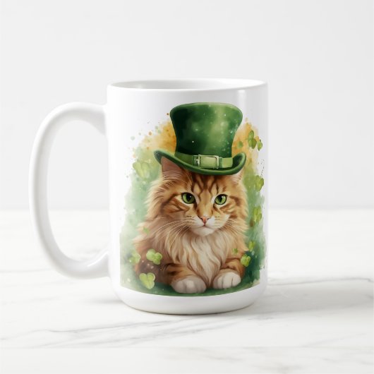 ふわふわの可愛いST PATRICKS DAY着 コーヒーマグカップ (左)