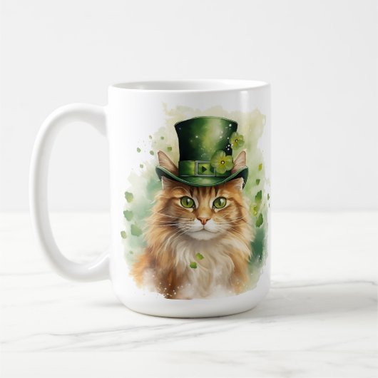 ふわふわの可愛いST PATRICKS DAY着 コーヒーマグカップ (左)