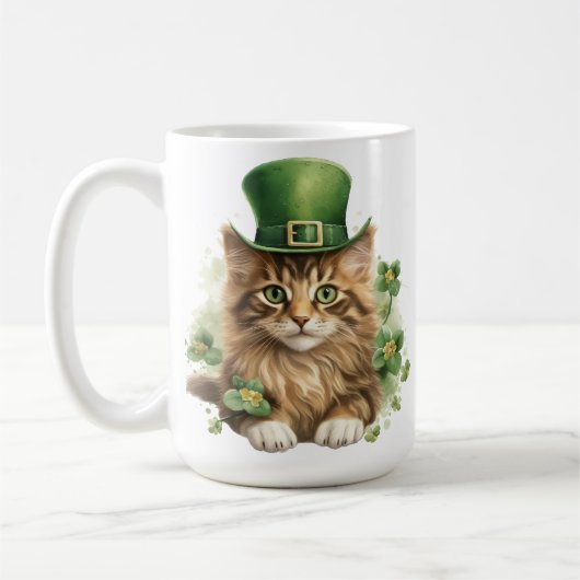 ふわふわの可愛いST PATRICKS DAY着 コーヒーマグカップ (左)