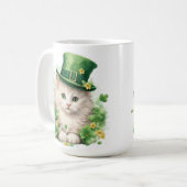 ふわふわの可愛いST PATRICKS DAY着 コーヒーマグカップ (正面左)