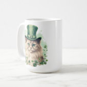 ふわふわの可愛いST PATRICKS DAY着 コーヒーマグカップ (正面左)