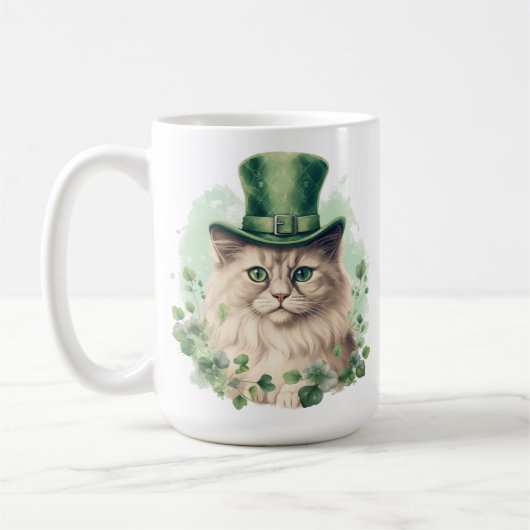 ふわふわの可愛いST PATRICKS DAY着 コーヒーマグカップ (左)