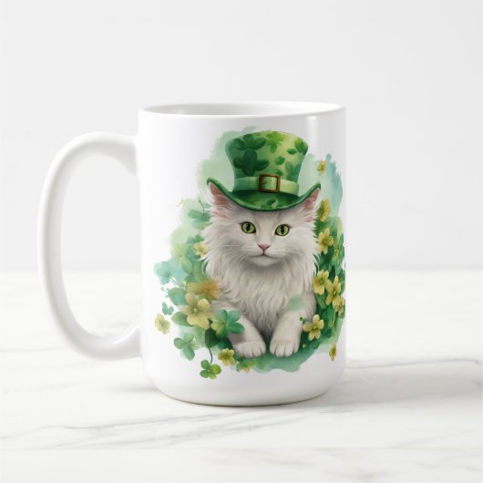 ふわふわの可愛いST PATRICKS DAY着 コーヒーマグカップ (左)