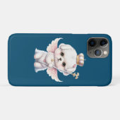 ふわふわの喜び: エンジェルの翼を持つマルチーズの子犬のプレゼント Case-Mate iPhoneケース (裏面(横))