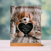 ふわふわの子犬男の赤ちゃんと妊娠の発表 アクリルサイン (ニュートラル)