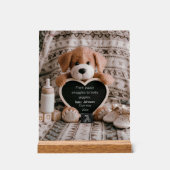 ふわふわの子犬男の赤ちゃんと妊娠の発表 アクリルサイン (正面)