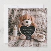 ふわふわの子犬男の赤ちゃんと妊娠の発表 シーズンカード (正面)