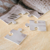 ふわふわの子犬男の赤ちゃんと妊娠の発表 ジグソーパズル (側面)