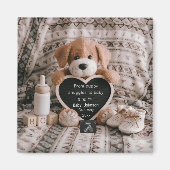 ふわふわの子犬男の赤ちゃんと妊娠の発表 マグネット (正面)