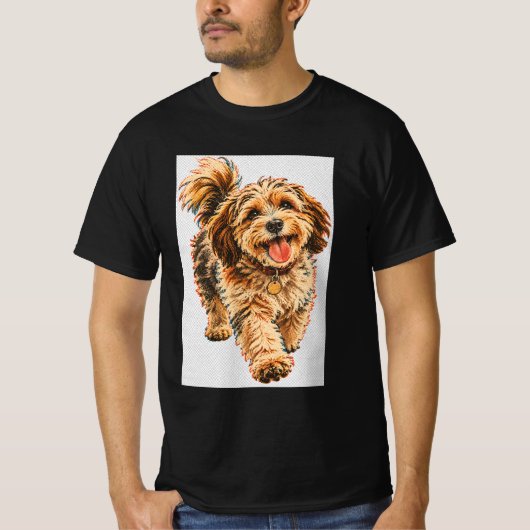 ふわふわの子犬 Tシャツ (正面)