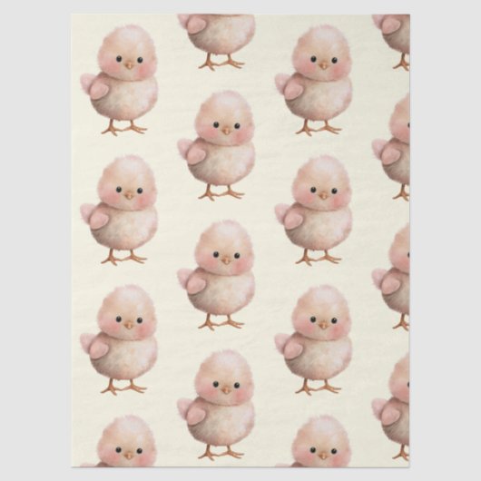 ふわふわの小さなひよこ | かわいい春とイースターの動物 薄葉紙 (正面)