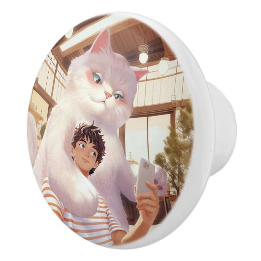 ふわふわの巨人の自撮り セラミックノブ (右)