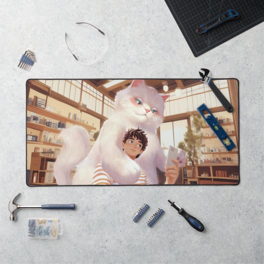ふわふわの巨人の自撮り デスクマット (ワークステーション)