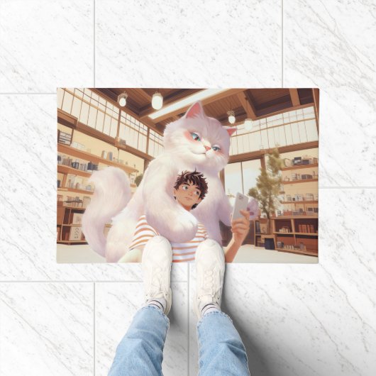 ふわふわの巨人の自撮り ドアマット (室内)