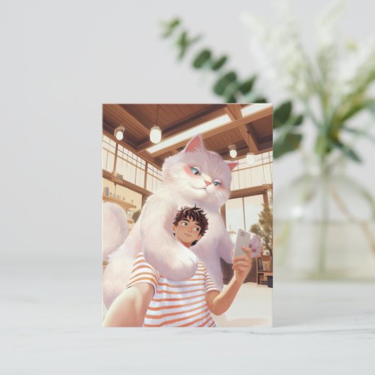 ふわふわの巨人の自撮り ポストカード (スタンド正面)