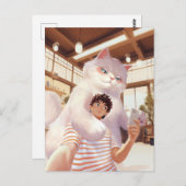 ふわふわの巨人の自撮り ポストカード (正面/裏面)