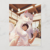 ふわふわの巨人の自撮り ポストカード (正面)