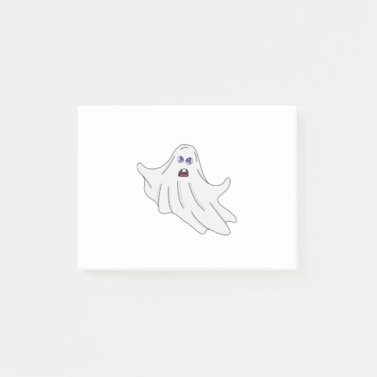ふわふわの幽霊 飛んでいる ポストイット (正面)